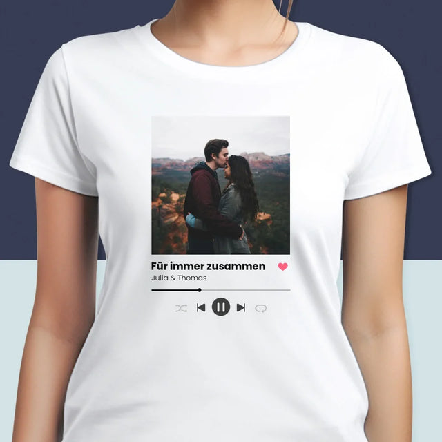 Foto Und Unterschrift: Ihr Foto Spotify - T-Shirt Für Damen