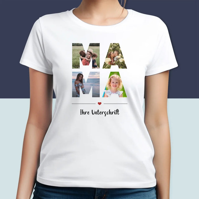 Buchstaben-Collage: Mama - T-Shirt Für Damen