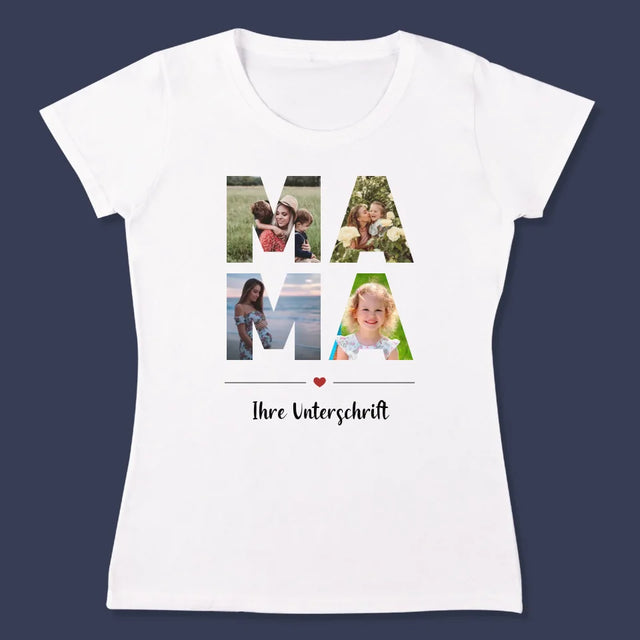 Buchstaben-Collage: Mama - T-Shirt Für Damen