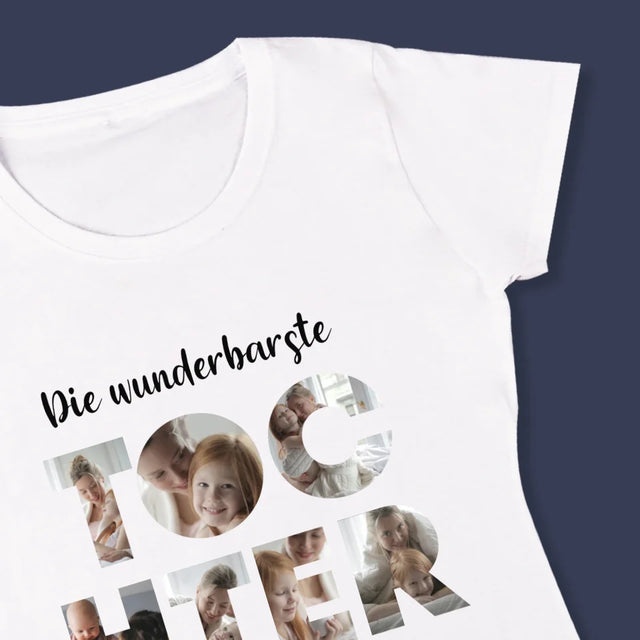 Buchstaben-Collage: Tochter - T-Shirt Für Damen