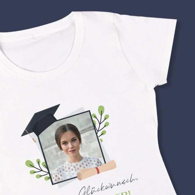 Foto Und Unterschrift: Herzlichen Glückwunsch - T-Shirt Für Damen