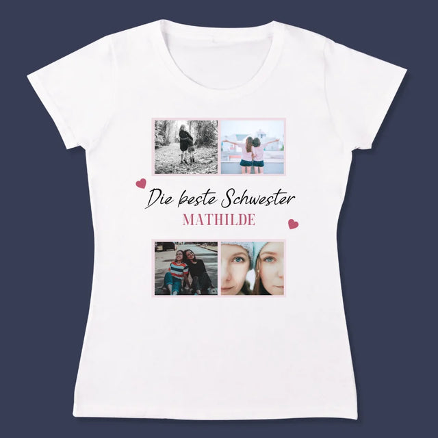 Fotocollage: Beste Schwester Der Welt - T-Shirt Für Damen