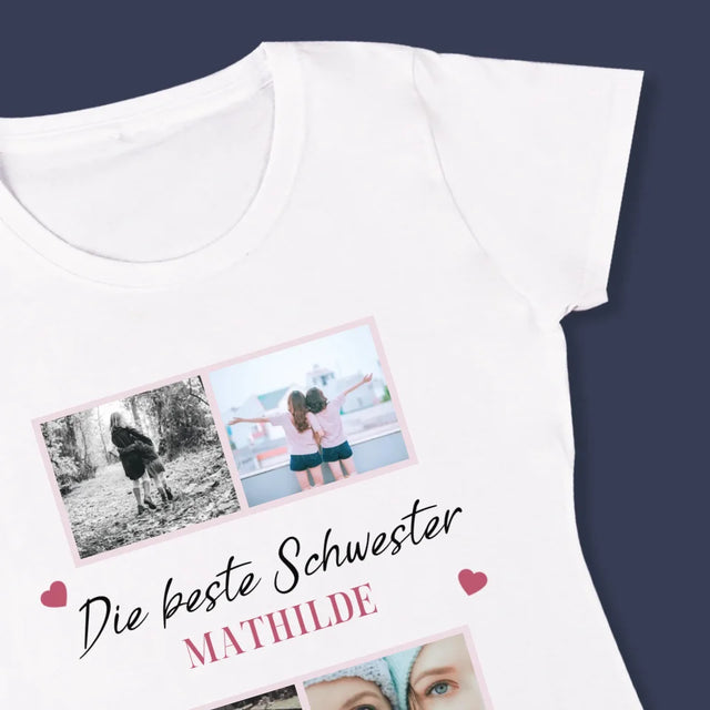 Fotocollage: Beste Schwester Der Welt - T-Shirt Für Damen