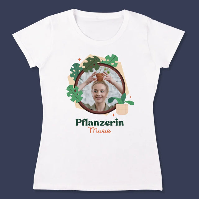 Foto Und Unterschrift: Pflanzerin - T-Shirt Für Damen