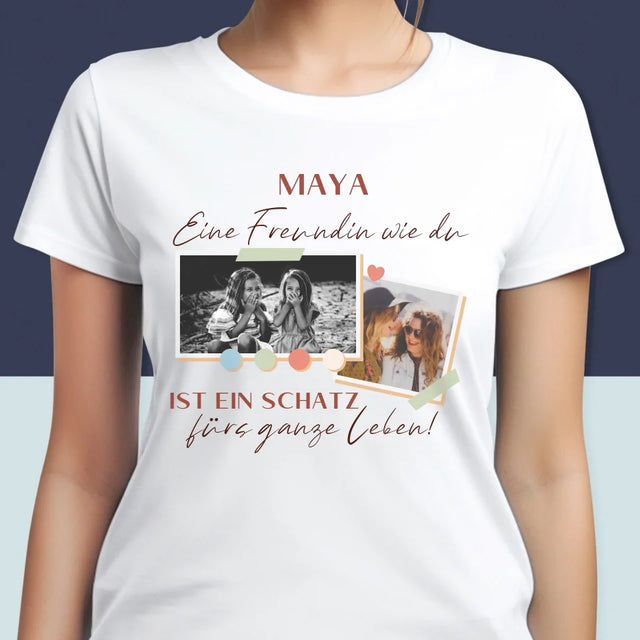 Fotocollage: Freundin Schatz - T-Shirt Für Damen