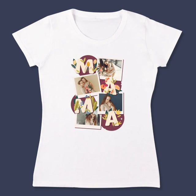 Fotocollage: Buchstaben Mama - T-Shirt Für Damen