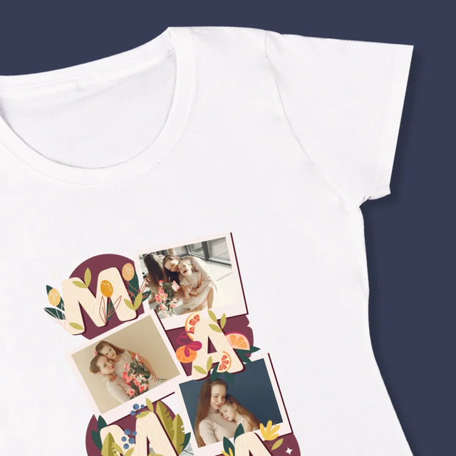 Fotocollage: Buchstaben Mama - T-Shirt Für Damen