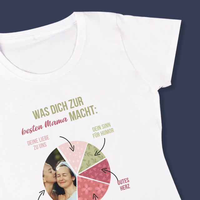 Foto Und Unterschrift: Beste Mama Eigenschaften - T-Shirt Für Damen