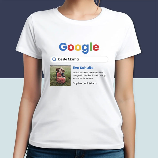 Foto Und Unterschrift: Beste Mama Google-Suche - T-Shirt Für Damen