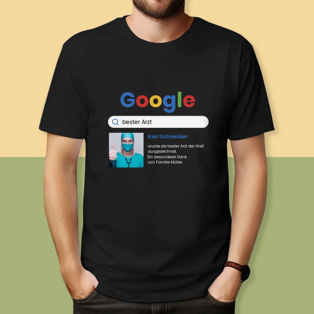 Foto Und Unterschrift: Bester Arzt Google-Suche - T-Shirt Für Herren