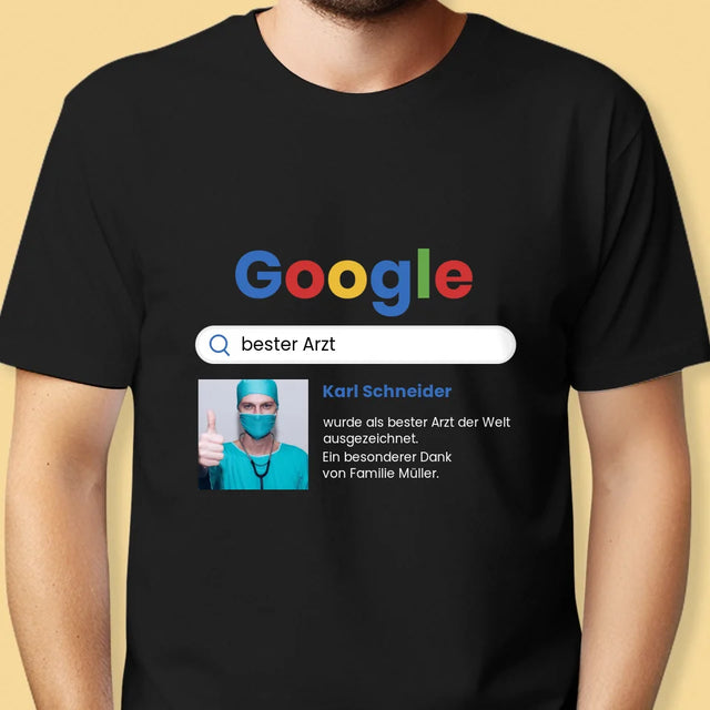 Foto Und Unterschrift: Bester Arzt Google-Suche - T-Shirt Für Herren