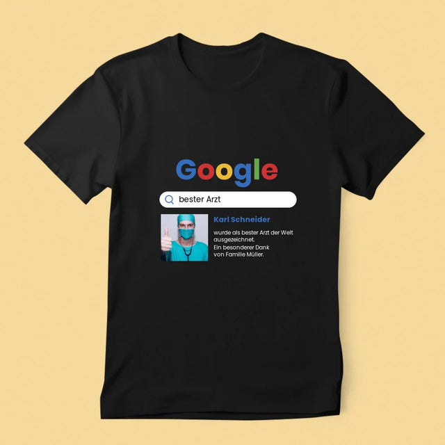 Foto Und Unterschrift: Bester Arzt Google-Suche - T-Shirt Für Herren