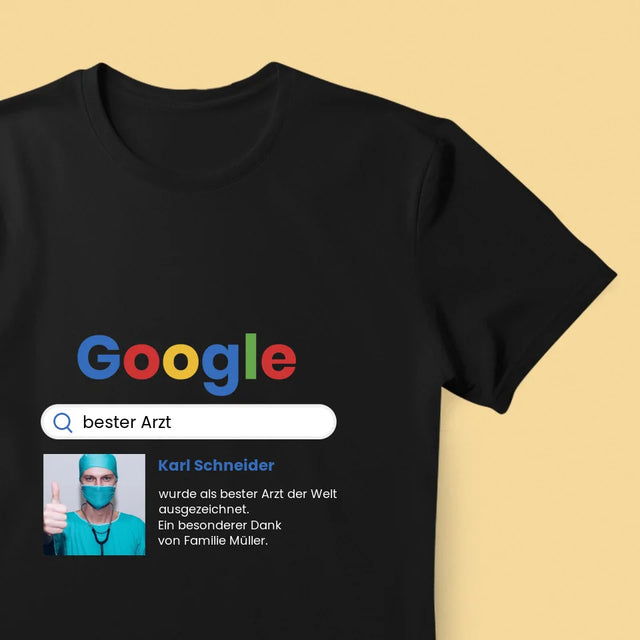 Foto Und Unterschrift: Bester Arzt Google-Suche - T-Shirt Für Herren