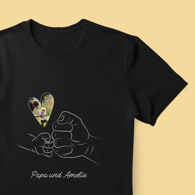 Foto Und Unterschrift: Papa Baby Hand - T-Shirt Für Herren