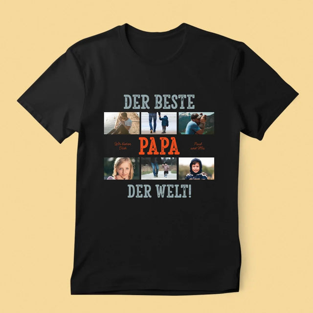 Fotocollage: Bester Papa Der Welt Fotos - T-Shirt Für Herren