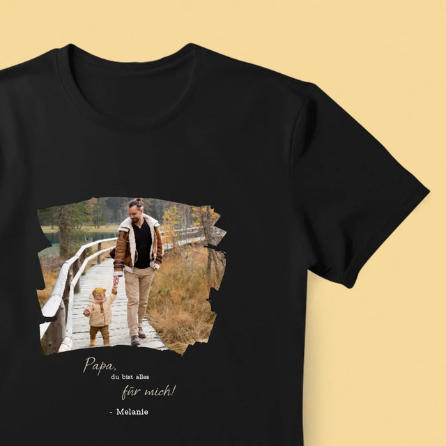 Foto Und Unterschrift: Glückwunschkarte Für Papa - T-Shirt Für Herren