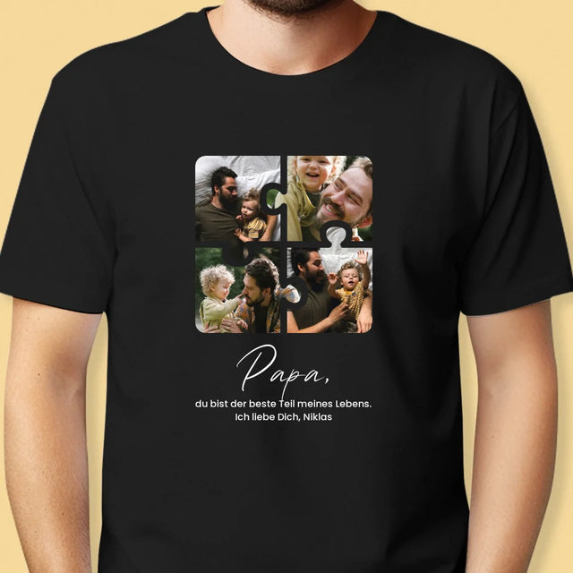 Fotocollage: Puzzle Fotos Für Papa - T-Shirt Für Herren