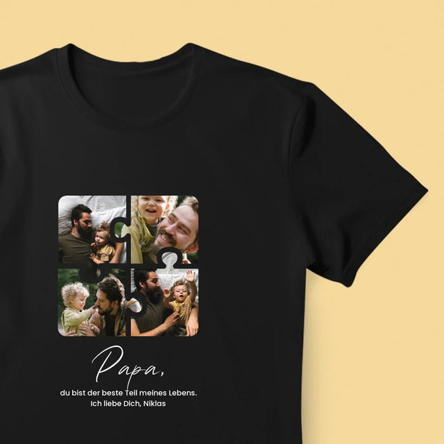 Fotocollage: Puzzle Fotos Für Papa - T-Shirt Für Herren