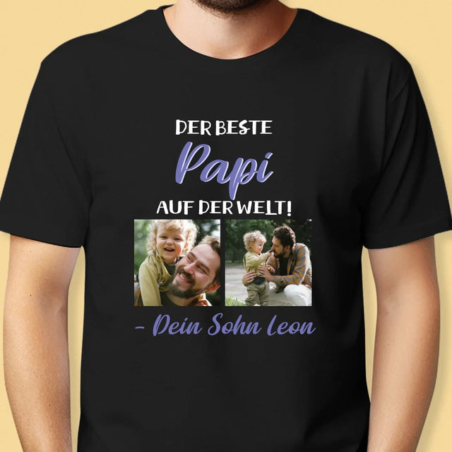 Fotocollage: Papi - T-Shirt Für Herren