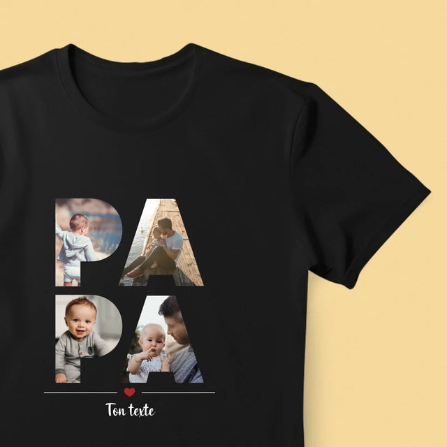 Buchstaben-Collage: Papa - T-Shirt Für Herren