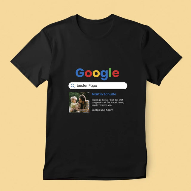 Foto Und Unterschrift: Bester Papa Google-Suche - T-Shirt Für Herren