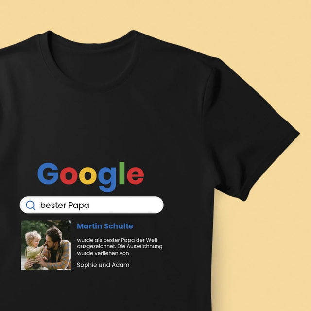 Foto Und Unterschrift: Bester Papa Google-Suche - T-Shirt Für Herren