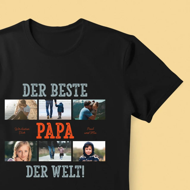 Fotocollage: Bester Papa Der Welt Fotos - T-Shirt Für Herren