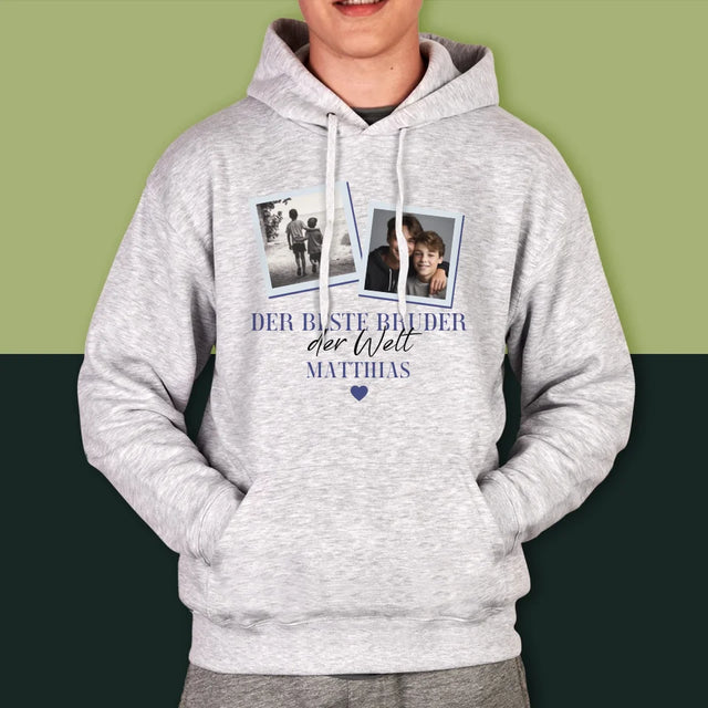 Fotocollage: Bester Bruder Der Welt - Kapuzenpullover Für Herren