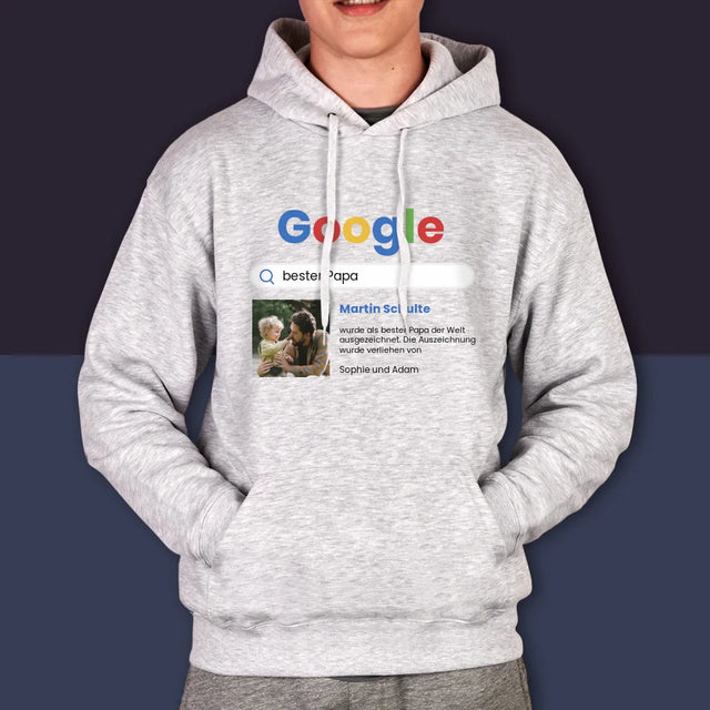 Foto Und Unterschrift: Bester Papa Google-Suche - Kapuzenpullover Für Herren