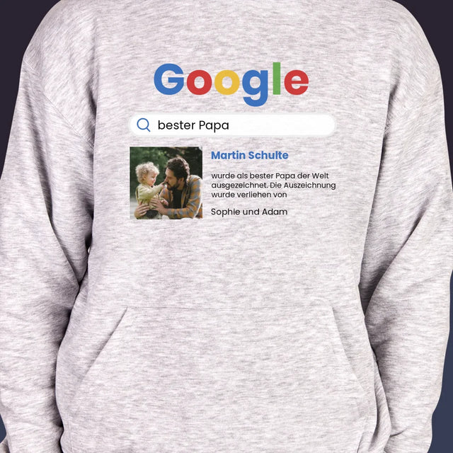 Foto Und Unterschrift: Bester Papa Google-Suche - Kapuzenpullover Für Herren