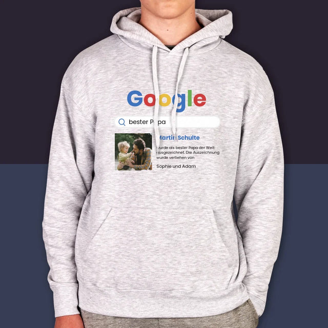 Foto Und Unterschrift: Bester Papa Google-Suche - Kapuzenpullover Für Herren