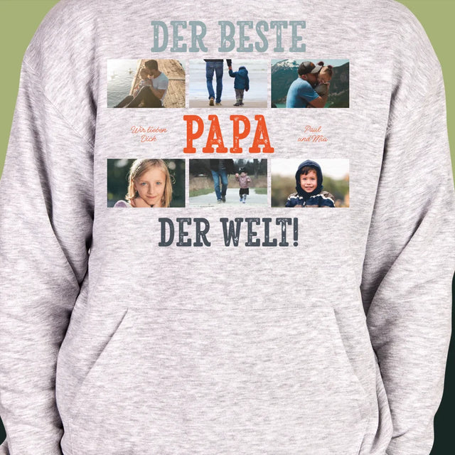 Fotocollage: Bester Papa Der Welt Fotos - Kapuzenpullover Für Herren