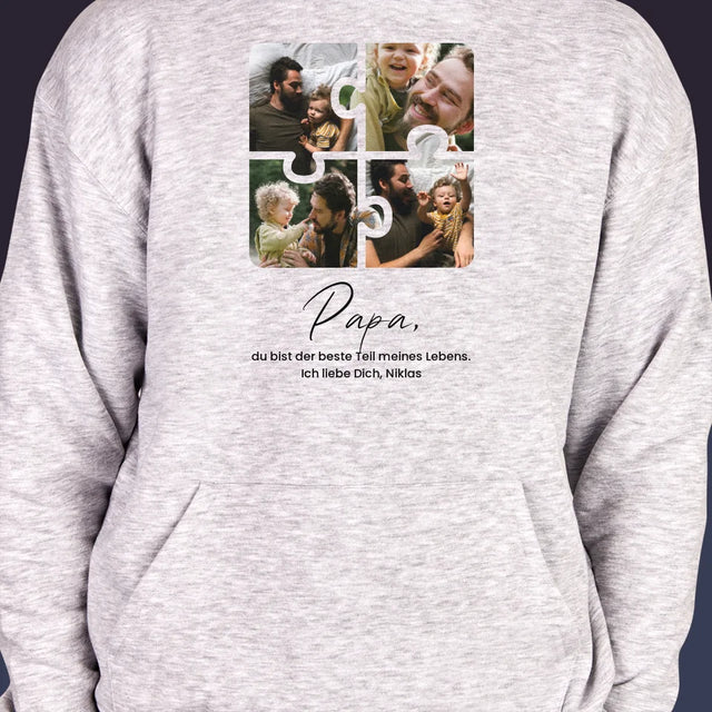 Fotocollage: Puzzle Fotos Für Papa - Kapuzenpullover Für Herren