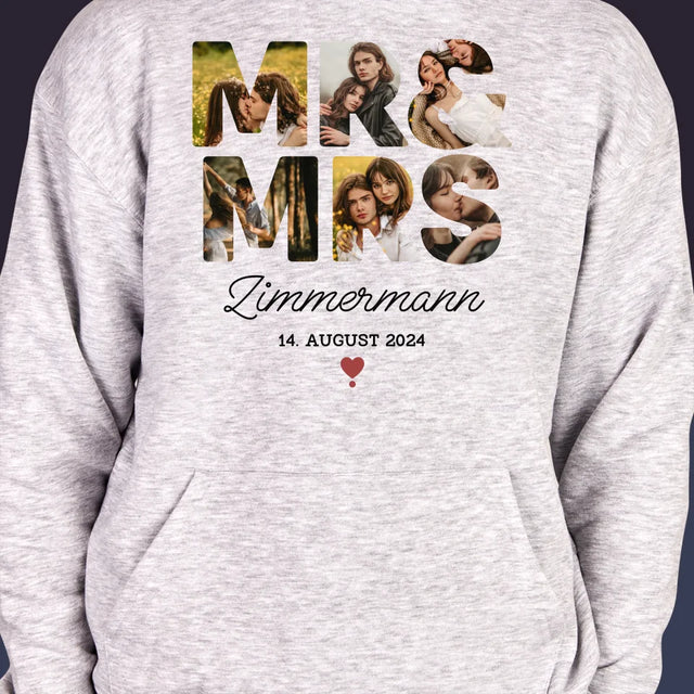 Buchstaben-Collage: Mr&Mrs - Kapuzenpullover Für Herren