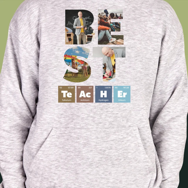 Buchstaben-Collage: Best Teacher Elemente - Kapuzenpullover Für Herren