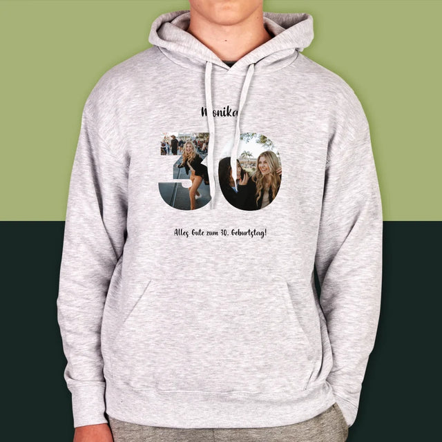 Buchstaben-Collage: 30. Geburtstag - Kapuzenpullover Für Herren