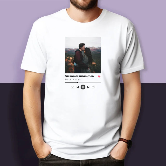 Foto Und Unterschrift: Ihr Foto Spotify - T-Shirts Für Paare