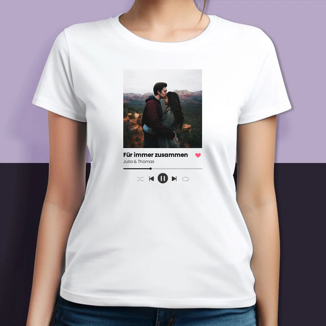 Foto Und Unterschrift: Ihr Foto Spotify - T-Shirts Für Paare