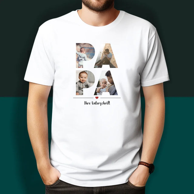 Buchstaben-Collage: Mama Und Papa - T-Shirts Für Paare