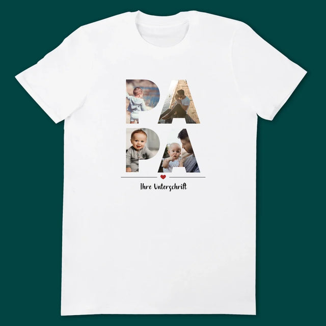 Buchstaben-Collage: Mama Und Papa - T-Shirts Für Paare