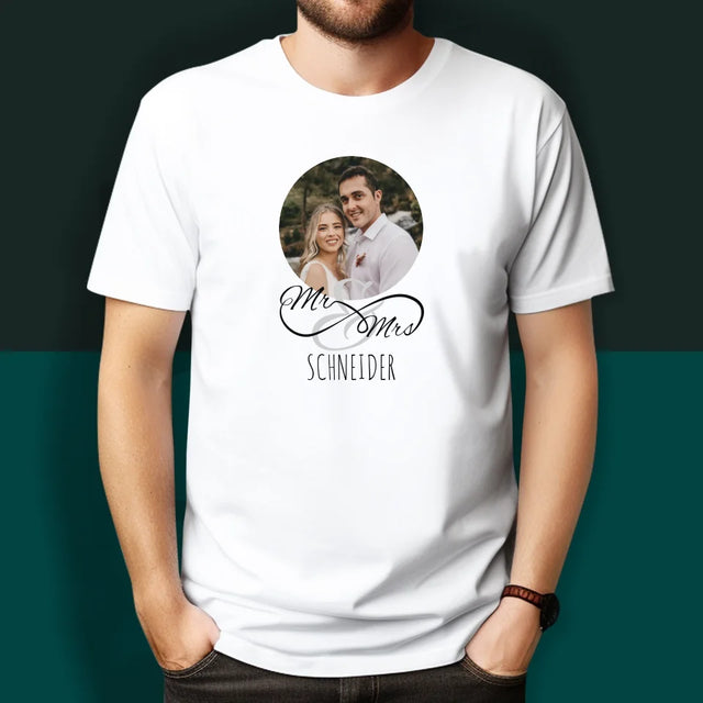 Foto Und Unterschrift: Mr & Mrs - T-Shirts Für Paare