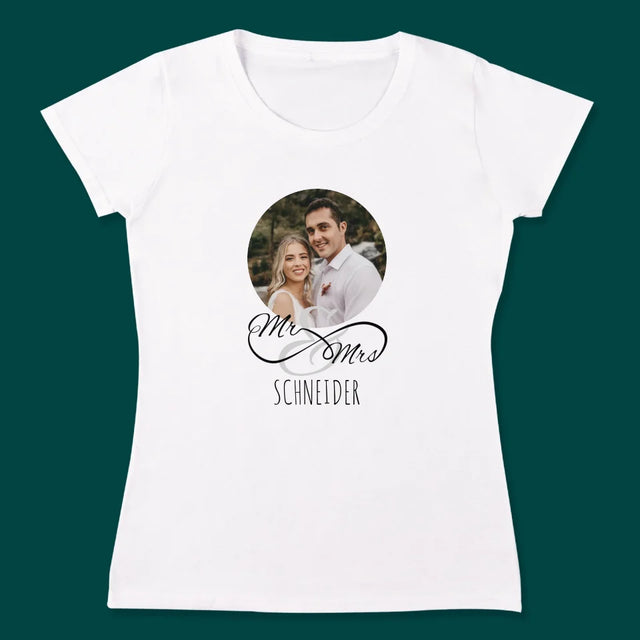 Foto Und Unterschrift: Mr & Mrs - T-Shirts Für Paare