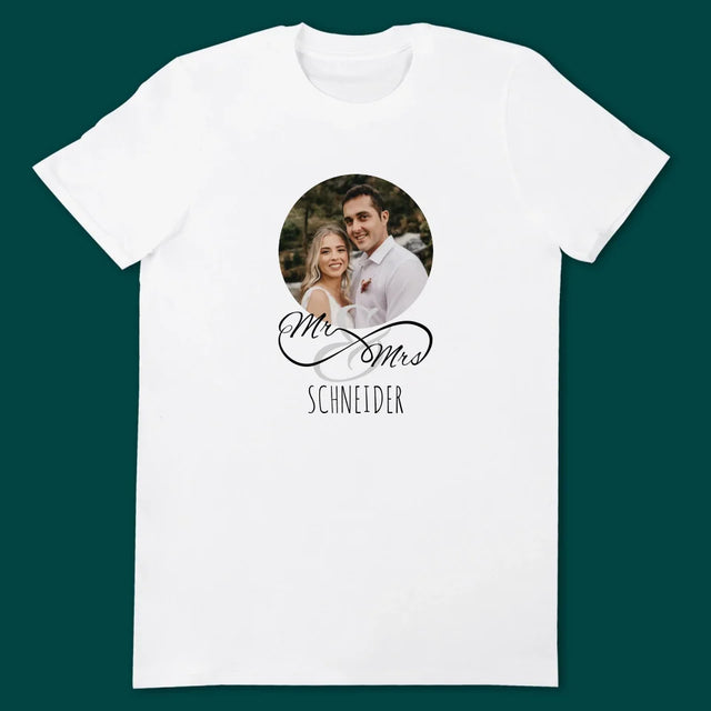 Foto Und Unterschrift: Mr & Mrs - T-Shirts Für Paare