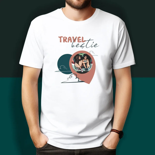 Form-Collage: Travel Besties - T-Shirts Für Paare