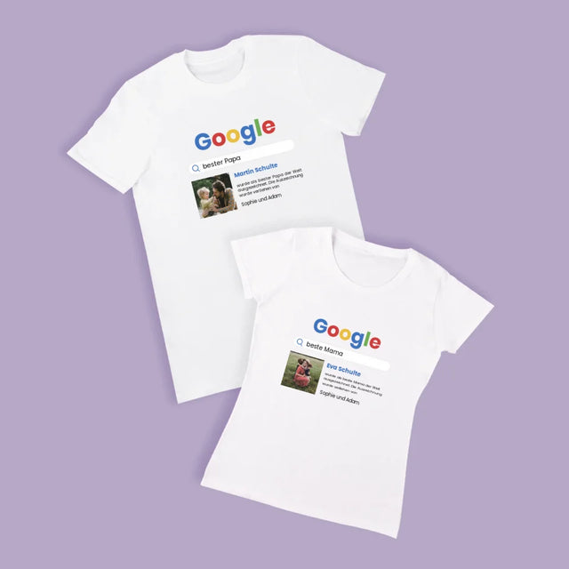 Foto Und Unterschrift: Bester Eltern-Google-Score - T-Shirts Für Paare