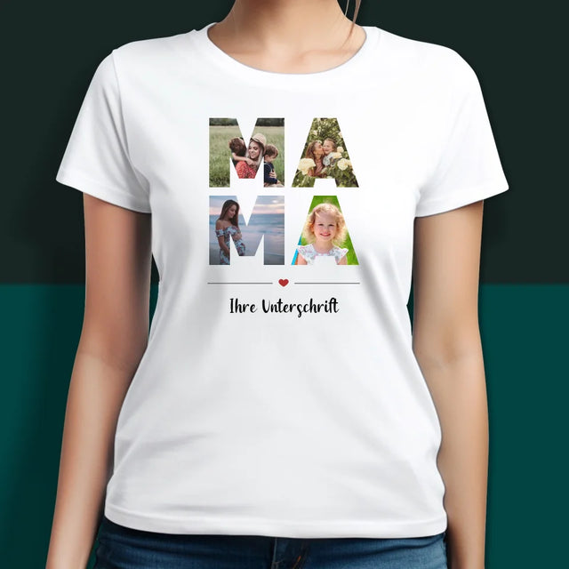 Buchstaben-Collage: Mama Und Papa - T-Shirts Für Paare