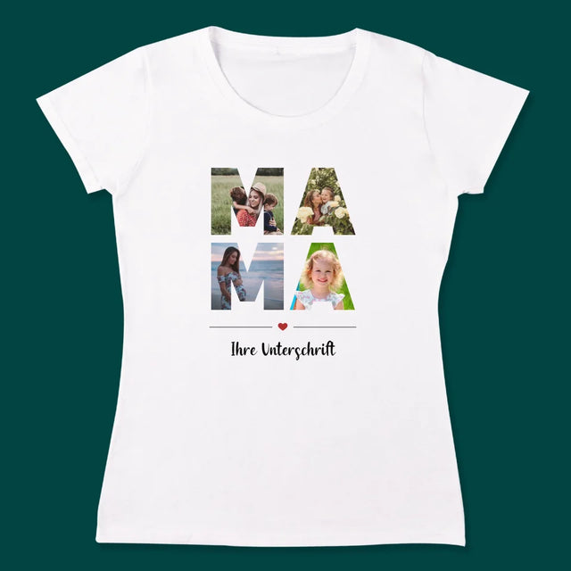 Buchstaben-Collage: Mama Und Papa - T-Shirts Für Paare