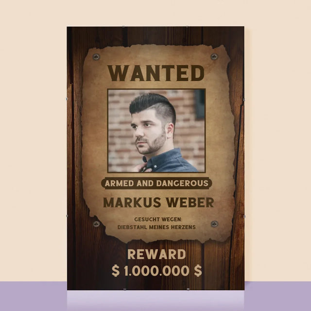 Foto Und Unterschrift: Wanted - Poster