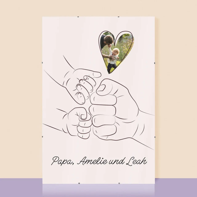 Foto Und Unterschrift: Papa Baby Hand - Poster