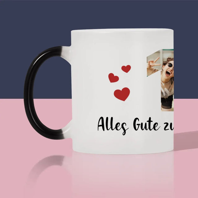 Buchstaben-Collage: 18. Geburtstag - Tasse